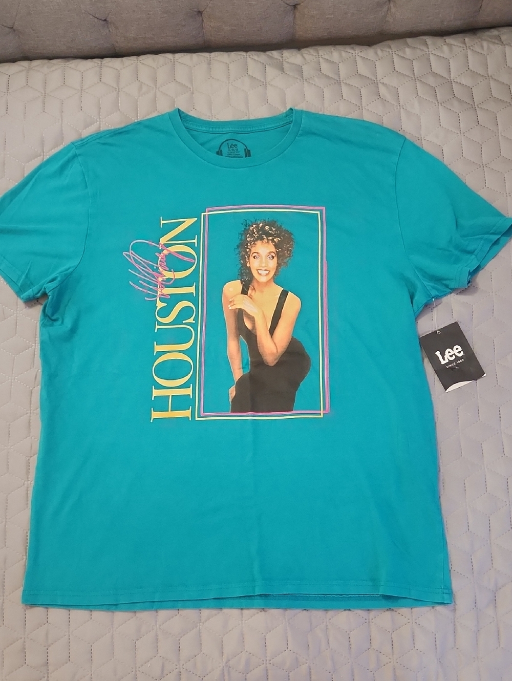 Lee Women’s Teal Whitney Houston Graphic Band Tee NWT